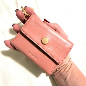Hammitt ‘Royce’ Blush Pink Leather Wallet with Gold Button